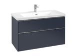 Villeroy und Boch Subway 3.0 Waschtisch-Unterschrank C57000VQ 97,3x57,6x47,8cm, ohne LED/Griff Aluminium glänzend, marine blue