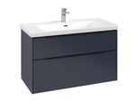 Villeroy und Boch Subway 3.0 Waschtisch-Unterschrank C57001VQ 97,3x57,6x47,8cm, ohne LED/Griff Volcano black, marine blue