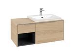 Villeroy und Boch Subway 3.0 Waschtisch-Unterschrank C571L0VJ 100,1x42,25x51,6cm, mit LED/Griff Aluminium glänzend, nordic oak