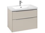 Villeroy und Boch Subway 3.0 Waschtisch-Unterschrank C57400VN 77,2x57,6x47,8cm, ohne LED/Griff Aluminium glänzend, cashmere grey