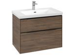 Villeroy und Boch Subway 3.0 Waschtisch-Unterschrank C574L1VH 77,2x57,6x47,8cm, mit LED/Griff Volcano black, arizona oak