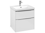 Villeroy und Boch Subway 3.0 Waschtisch-Unterschrank C578L0VE 57,2x57,6x47,8cm, mit LED/Griff Aluminium glänzend, brilliant white