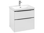 Villeroy und Boch Subway 3.0 Waschtisch-Unterschrank C576L1VF 62,2x57,6x47,8cm, mit LED/Griff Volcano black, pure white