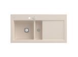 Villeroy und Boch Subway 60 Einbauspüle 677002FU links, mit Ablaufgarnitur, Excenterbetätigung, 1000 x 510 mm, ivory CeramicPlus