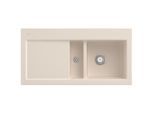 Villeroy & Boch Subway 60 Einbauspüle 671201FU rechts, 1000 x 510 mm, mit Ablaufgarnitur und Handbetätigung, Ivory