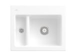 Villeroy und Boch Subway 60 XM Einbauspüle 678001R1 mit Ablaufgarnitur, 620 x 510 mm, Handbetätigung, weiß alpin CeramicPlus