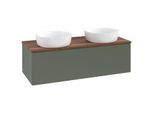 Villeroy und Boch Antao Waschtisch-Unterschrank L35012HL 120x36x50cm, Waschbeckenplattenfarbe warm walnut, leaf green matt lacquer