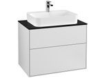 Villeroy und Boch Finion Waschtischunterschrank F34200MT 80x60,3cm, Abdeckplatte black matt, White matt lacquer
