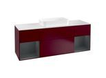 Villeroy und Boch Finion Waschtischunterschrank G331HGHB 160cm, Abdeckplatte white matt, Emotion, Regale Midnight matt lacquer, Peony Matt