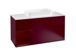 Villeroy und Boch Finion Waschtischunterschrank G291HBHB 120cm, Abdeckplatte white matt, Emotion, Regal links Peony, Peony Matt