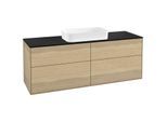 Villeroy und Boch Finion Waschtischunterschrank G32200PC 160x60,3cm, Emotion, Abdeckplatte black matt, Oak Veneer