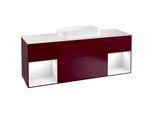 Villeroy und Boch Finion Waschtischunterschrank F331GFHB 160x60,3cm, Abdeckplatte white matt, Regale Glossy white lacquer, Peony Matt
