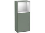 Villeroy und Boch Finion Seitenschrank F500MTGM 41,8x93,6x27cm, links, Regal oben White Matt, Olive Matt Lacquer