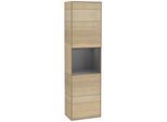 Villeroy und Boch Finion Hochschrank F460GKPC 41,8x151,6x27cm, links, Regal Anthracite Matt Lacquer, Oak Veneer