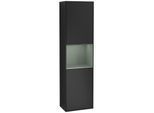 Villeroy und Boch Finion Hochschrank F460GMPD 41,8x151,6x27cm, links, Regal Olive Matt Lacquer, Black matt lacquer