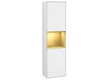 Villeroy und Boch Finion Hochschrank F470HFGF 41,8x151,6x27cm, rechts, Regal Gold Matt Lacquer, Glossy white lacquer