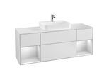 Villeroy und Boch Finion Waschtischunterschrank F451MTMT 160x60,3cm, Abdeckplatte white matt, Regale White matt lacquer, White matt lacquer