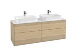Villeroy und Boch Finion Waschtischunterschrank F43100PC 160x60,3cm, Abdeckplatte white matt, Oak Veneer