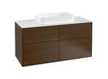 Villeroy und Boch Finion Waschtischunterschrank G26100GN 120x60,3cm, Emotion, Abdeckplatte white matt, Walnut veneer