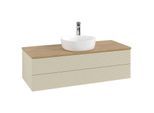 Villeroy und Boch Antao Waschtisch-Unterschrank K21151HJ 120x36x50cm, Hahnloch, Waschbeckenplattenfarbe honey oak, silk grey matt lacquer
