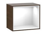 Villeroy und Boch Finion Regalmodul F580GFGN 41,8x35,6x27cm, Regal Glossy White, Walnut veneer