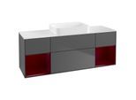 Villeroy und Boch Finion Waschtischunterschrank G741HBGK 160x60,3x50,1cm, Regale Peony matt lacquer, Anthracite matt
