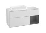 Villeroy und Boch Finion Waschtischunterschrank G281GKMT 120cm, Abdeckplatte white matt, Emotion, Regal rechts Anthracite matt, White matt lacquer