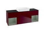 Villeroy und Boch Finion Waschtischunterschrank G742GMHB 160x60,3x50,1cm, Regale Olive matt lacquer, Peony Matt