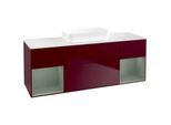 Villeroy und Boch Finion Waschtischunterschrank F741GMHB 160x60,3x50,1cm, Regale Olive matt lacquer, Peony Matt