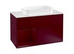 Villeroy und Boch Finion Waschtischunterschrank G241HBHB 100cm, Abdeckplatte white matt, Emotion, Regal links Peony, Peony Matt