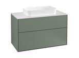 Villeroy und Boch Finion Waschtischunterschrank G23100GM 100x60,3cm, Emotion, Abdeckplatte white matt, Olive Matt Lacquer