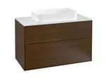 Villeroy und Boch Finion Waschtischunterschrank F23100GN 100x60,3cm, Abdeckplatte white matt, Walnut veneer