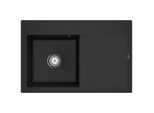 Villeroy und Boch Subway Style 45 Flat Einbauspüle 334801J0 links, mit Ablaufgarnitur, Handbetätigung, chromite CeramicPlus, 78 x 51 cm
