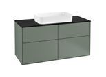 Villeroy und Boch Finion Waschtischunterschrank G26200GM 120x60,3cm, Emotion, Abdeckplatte black matt, Olive Matt Lacquer