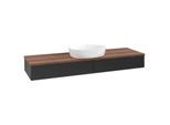 Villeroy und Boch Antao Waschtisch-Unterschrank K14012PD 160x19x50cm, Waschbeckenplattenfarbe warm walnut, black matt lacquer