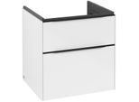 Villeroy und Boch Subway 3.0 Waschtisch-Unterschrank C578L1VE 57,2x57,6x47,8cm, mit LED/Griff Volcano black, brilliant white