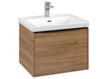 Villeroy und Boch Subway 3.0 Waschtisch-Unterschrank C57701RH 57,2x42,9x47,8cm, ohne LED/Griff Volcano black, kansas oak
