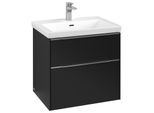 Villeroy und Boch Subway 3.0 Waschtisch-Unterschrank C576L0VL 62,2x57,6x47,8cm, mit LED/Griff Aluminium glänzend, volcano black