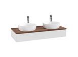 Villeroy und Boch Antao Waschtisch-Unterschrank K13052GF 120x19x50cm, Hahnloch, Waschbeckenplattenfarbe warm walnut, glossy white lacquer