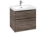 Villeroy und Boch Subway 3.0 Waschtisch-Unterschrank C576L1RK 62,2x57,6x47,8cm, mit LED/Griff Volcano black, stone oak