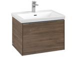 Villeroy und Boch Subway 3.0 Waschtisch-Unterschrank C57500VH 62,2x42,9x47,8cm, ohne LED/Griff Aluminium glänzend, arizona oak