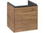 Villeroy und Boch Subway 3.0 Waschtisch-Unterschrank C58201RH 42,3x42,9x37,75cm, Schanier rechts/Griff Volcano black, kansas oak
