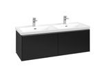 Villeroy und Boch Subway 3.0 Waschtisch-Unterschrank C56700VL 127,2x42,9x47,8cm, ohne LED/Griff Aluminium glänzend, volcano black