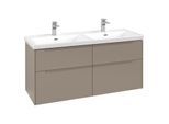 Villeroy und Boch Subway 3.0 Waschtisch-Unterschrank C568L2VM 127,2x56,6x47,8cm, mit LED/Griff monochrom, taupe