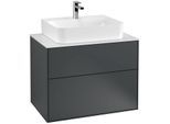 Villeroy und Boch Finion Waschtischunterschrank F09100HG 80x60,3x50,1cm, Abdeckplatte white matt, Midnight Blue Matt Lacquer