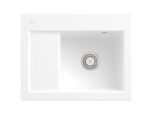 Villeroy & Boch Subway 45 Compact Einbauspüle 331301RW rechts, mit Ablaufgarnitur und Handbetätigung, 650 x 510 mm, Stone White