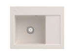 Villeroy und Boch Subway 45 Compact Einbauspüle 331201KR links, mit Ablaufgarnitur, Handbetätigung, 650 x 510 mm, crema CeramicPlus