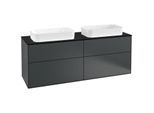 Villeroy und Boch Finion Waschtischunterschrank F31200HG 160x60,3cm, Abdeckplatte black matt, Midnight Blue Matt Lacquer