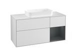 Villeroy und Boch Finion Waschtischunterschrank F301HGMT 120cm, Abdeckplatte white matt, Regal rechts Midnight Blue Matt Lacquer, White matt lacquer