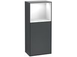 Villeroy und Boch Finion Seitenschrank F500GFHG 41,8x93,6x27cm, links, Regal oben Glossy White, Midnight Blue Matt Lacquer